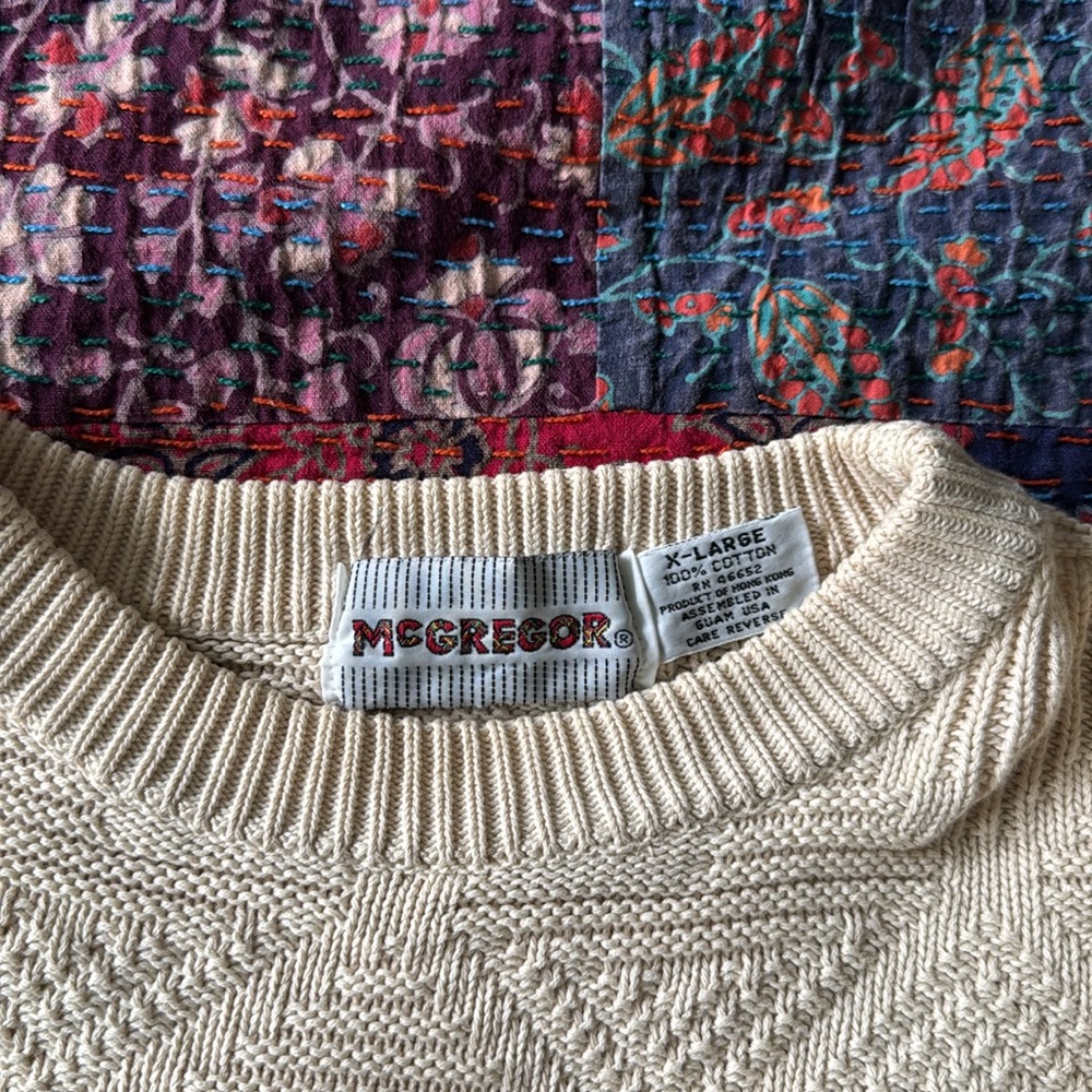 Vintage Unisex McGregor Cream Crew Neck Sweater - Picture 2 of 3